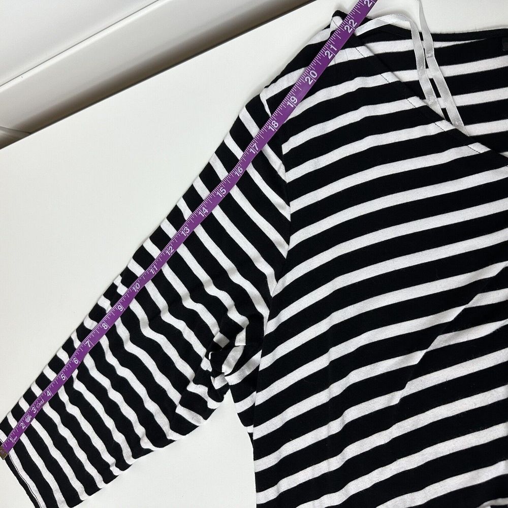Lane Bryant Striped Side-Knot Midi Dress Womens 22/24 V-Neck Stretch 3/4 Sleeve - Picture 13 of 14